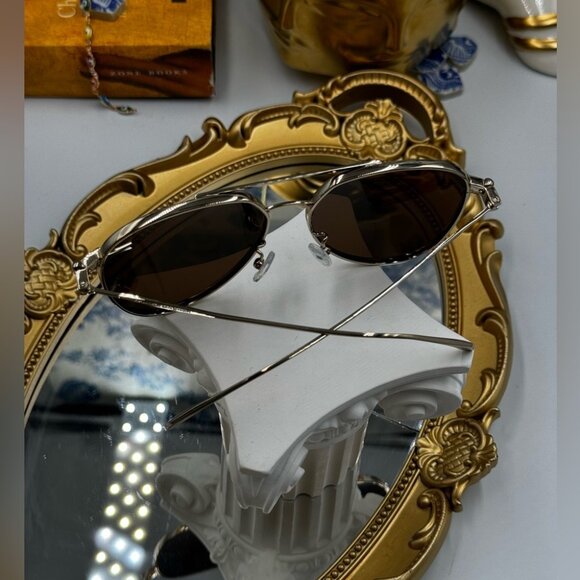 🆕 ALEXANDER MCQUEEN 🧿 NWOT AM0373S 001 Ruthenium Grey Aviator Sunglasses - Picture 16 of 16